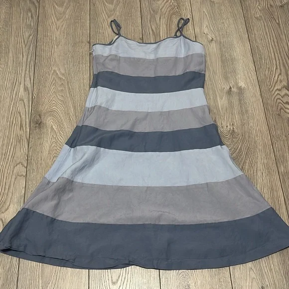 Striped Sleeveless Linen Dress Blue Size Medium Linen Slip Dress 5/$25 Sale - Picture 6 of 7